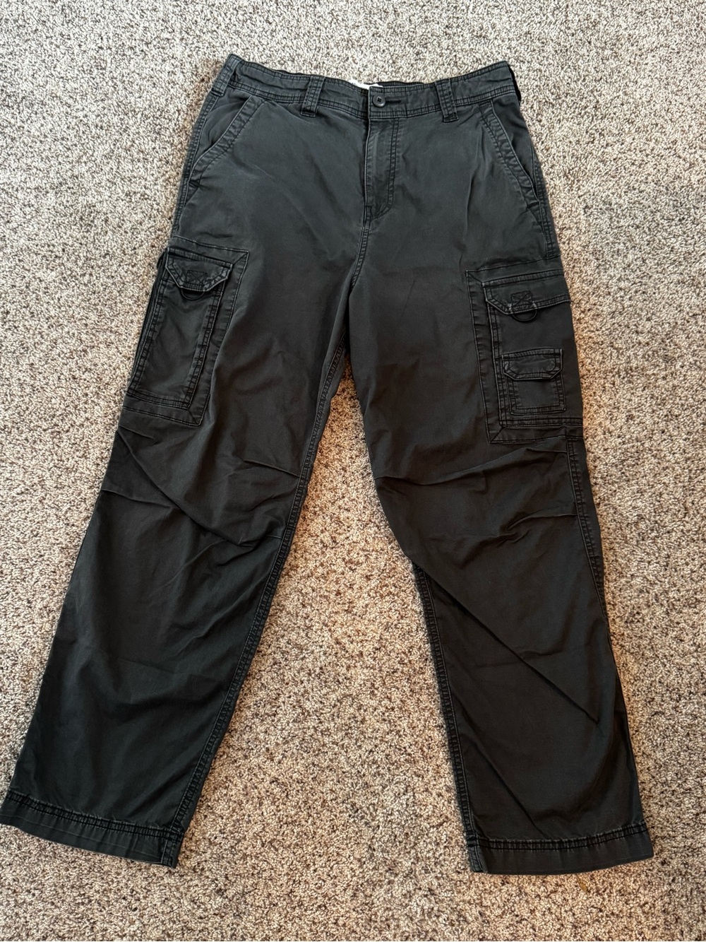 Men's Hollister Black Baggy Cargo Pants Size Large